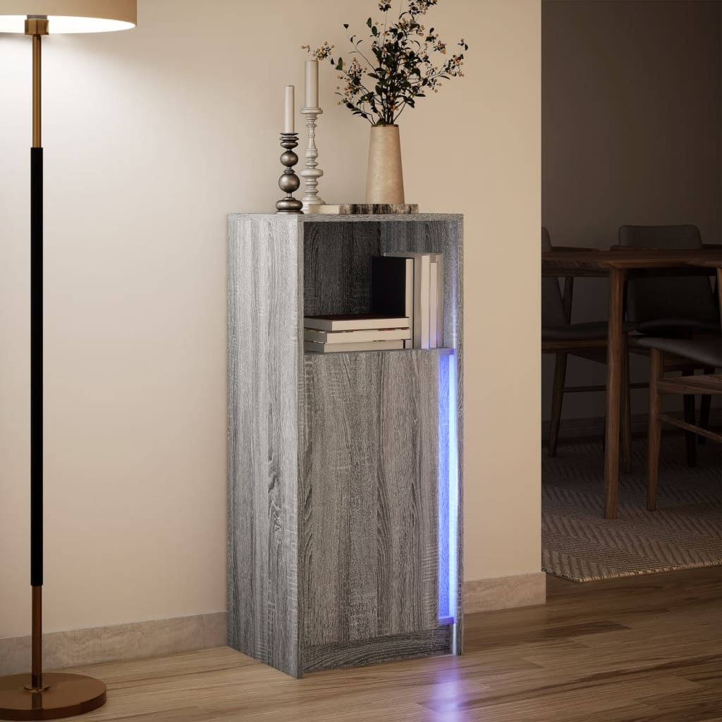 Sideboard with LED Grey Sonoma 42.5x34x100 cm Engineered Wood