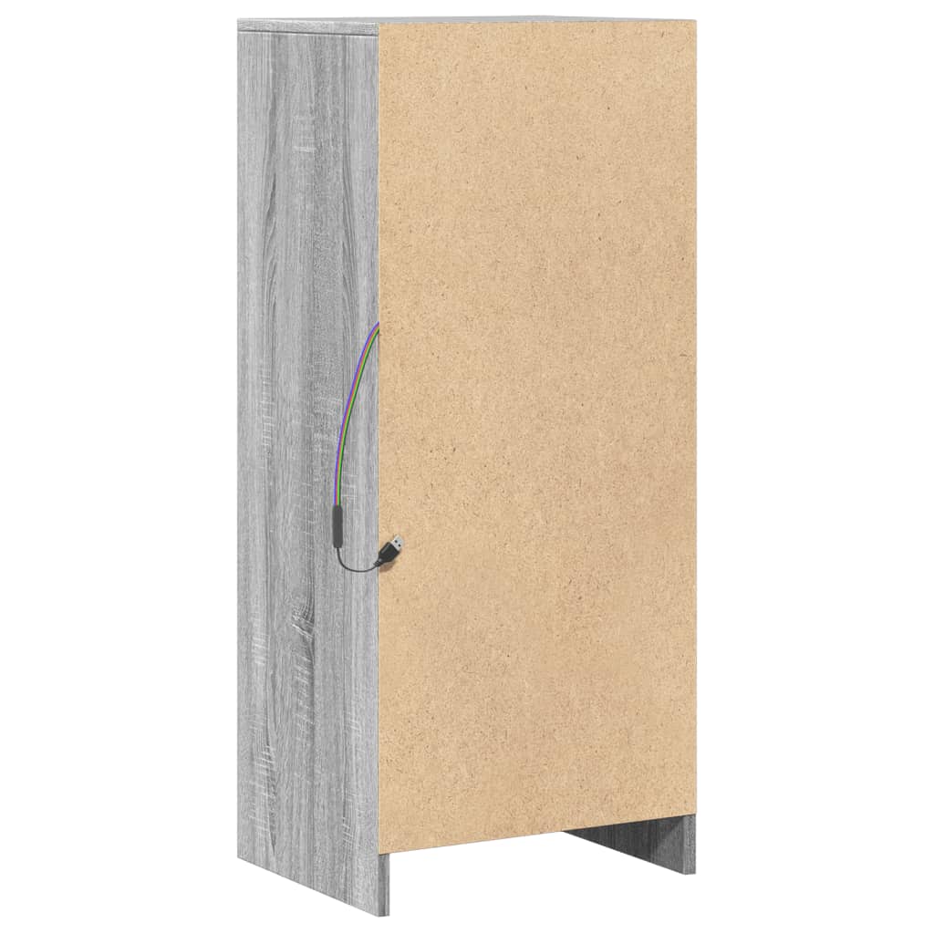 Sideboard with LED Grey Sonoma 42.5x34x100 cm Engineered Wood