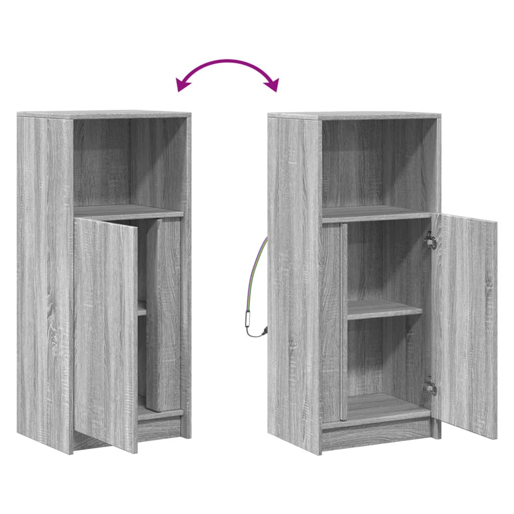 Sideboard with LED Grey Sonoma 42.5x34x100 cm Engineered Wood