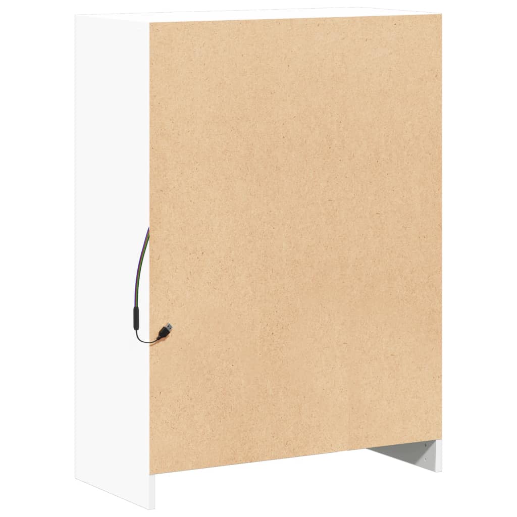 Sideboard with LED White 72x34x100 cm Engineered Wood