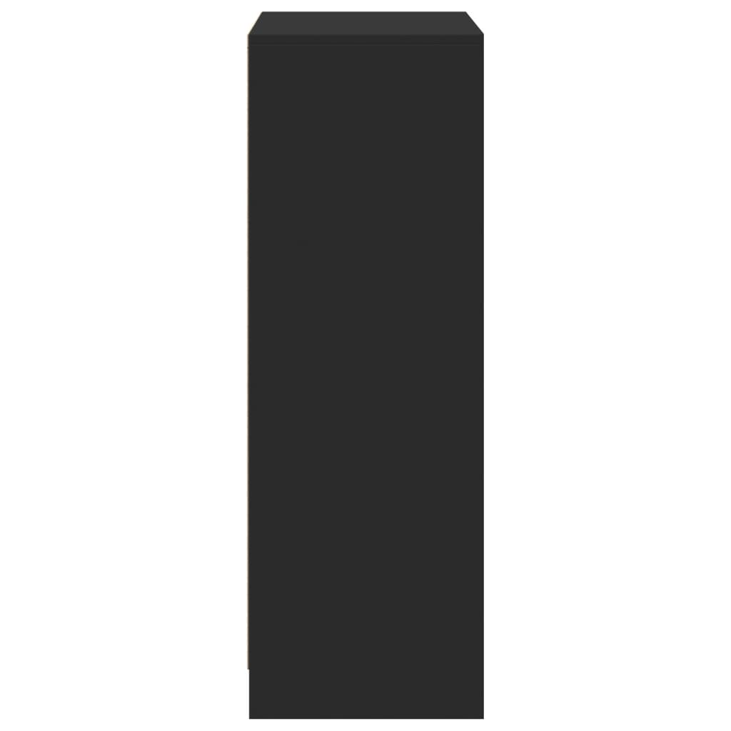 Sideboard with LED Black 72x34x100 cm Engineered Wood