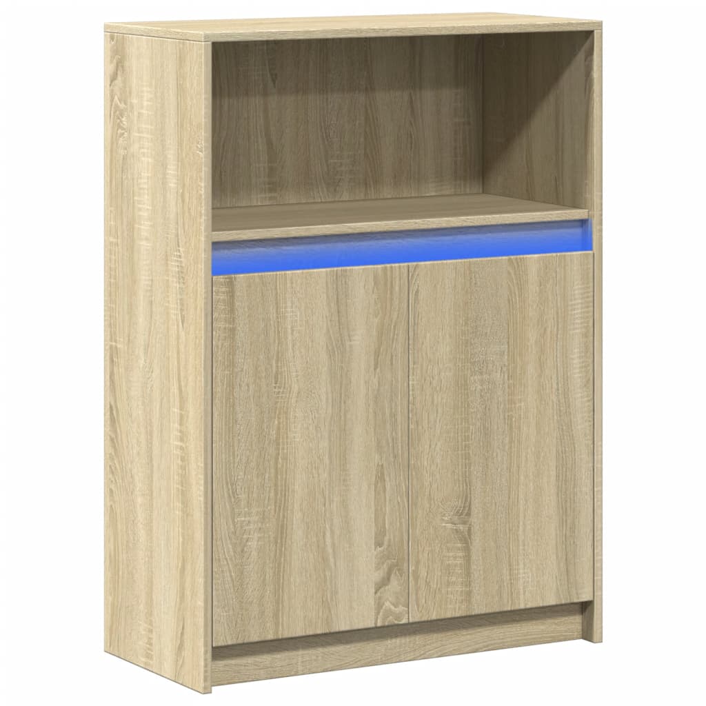 Sideboard with LED Sonoma Oak 72x34x100 cm Engineered Wood