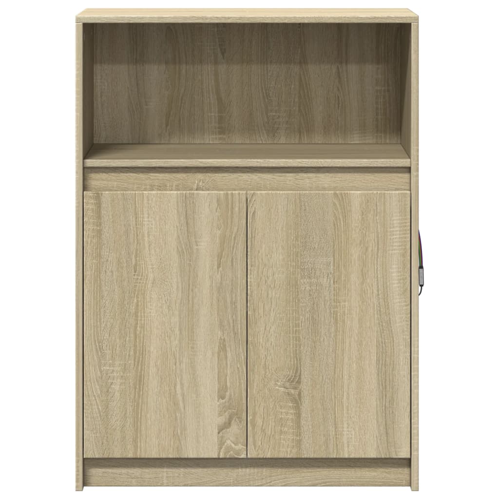 Sideboard with LED Sonoma Oak 72x34x100 cm Engineered Wood