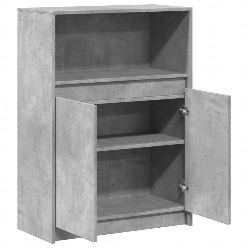 Sideboard with LED Concrete Grey 72x34x100 cm Engineered Wood