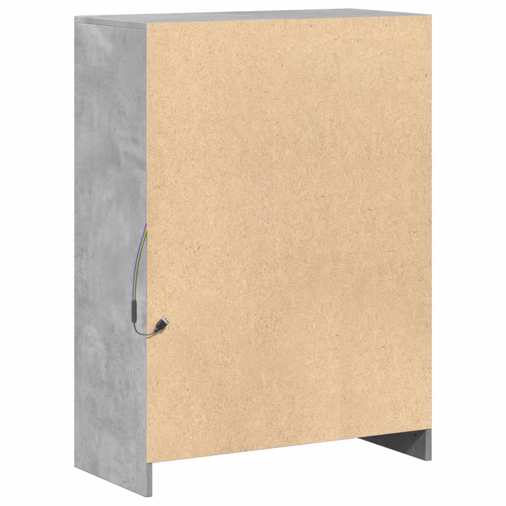Sideboard with LED Concrete Grey 72x34x100 cm Engineered Wood