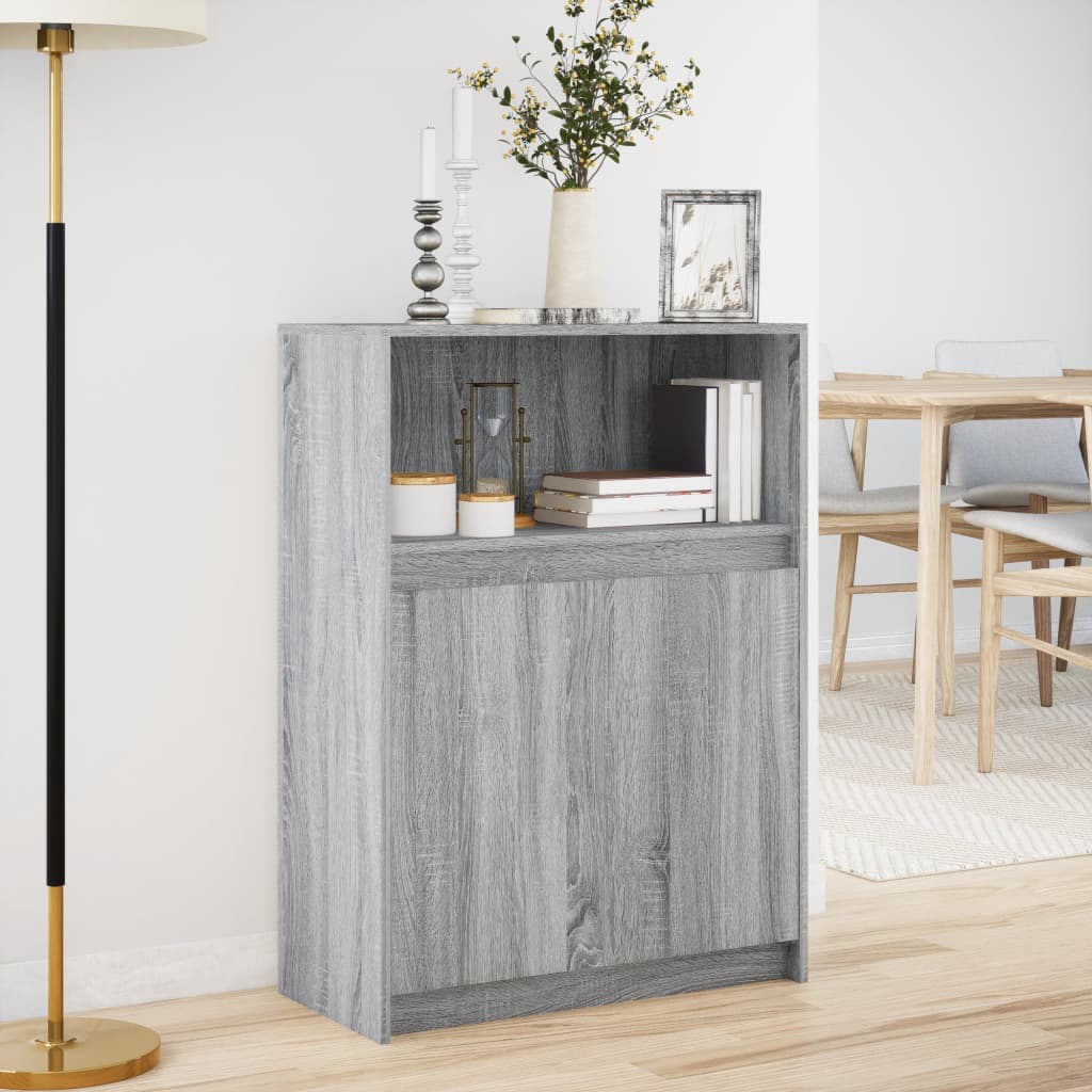 Sideboard with LED Grey Sonoma 72x34x100 cm Engineered Wood
