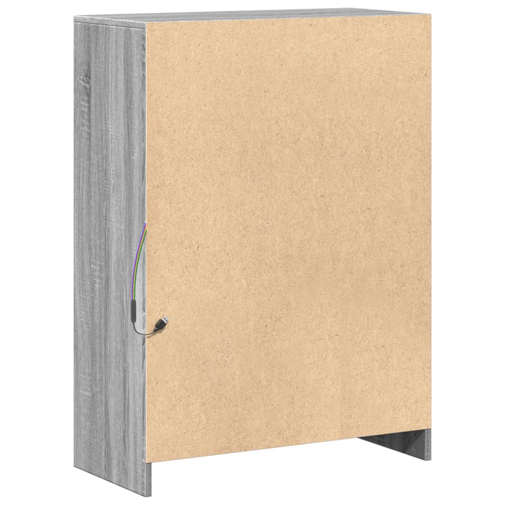 Sideboard with LED Grey Sonoma 72x34x100 cm Engineered Wood