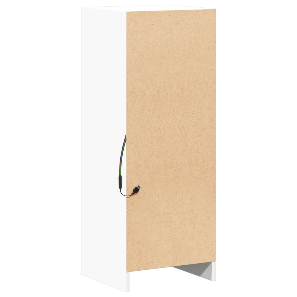 Sideboard with LED White 38x34x100 cm Engineered Wood