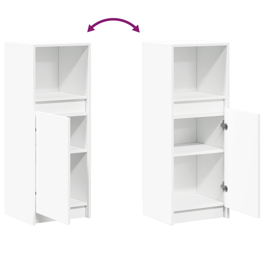 Sideboard with LED White 38x34x100 cm Engineered Wood