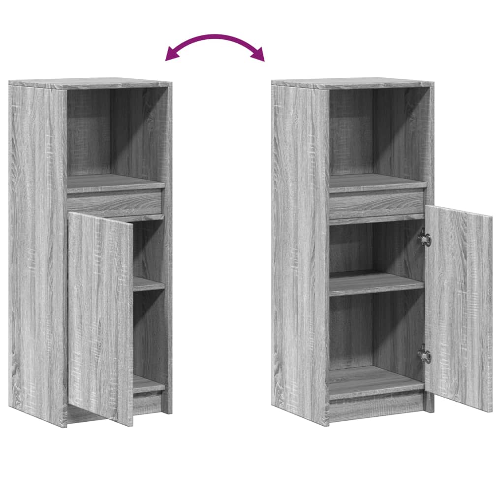 Sideboard with LED Grey Sonoma 38x34x100 cm Engineered Wood