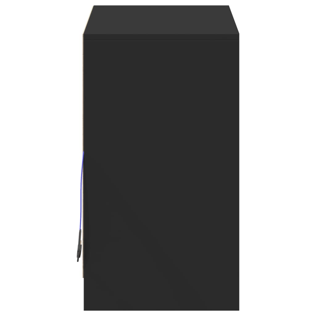 Sideboard with LED Black 72x34x61 cm Engineered Wood