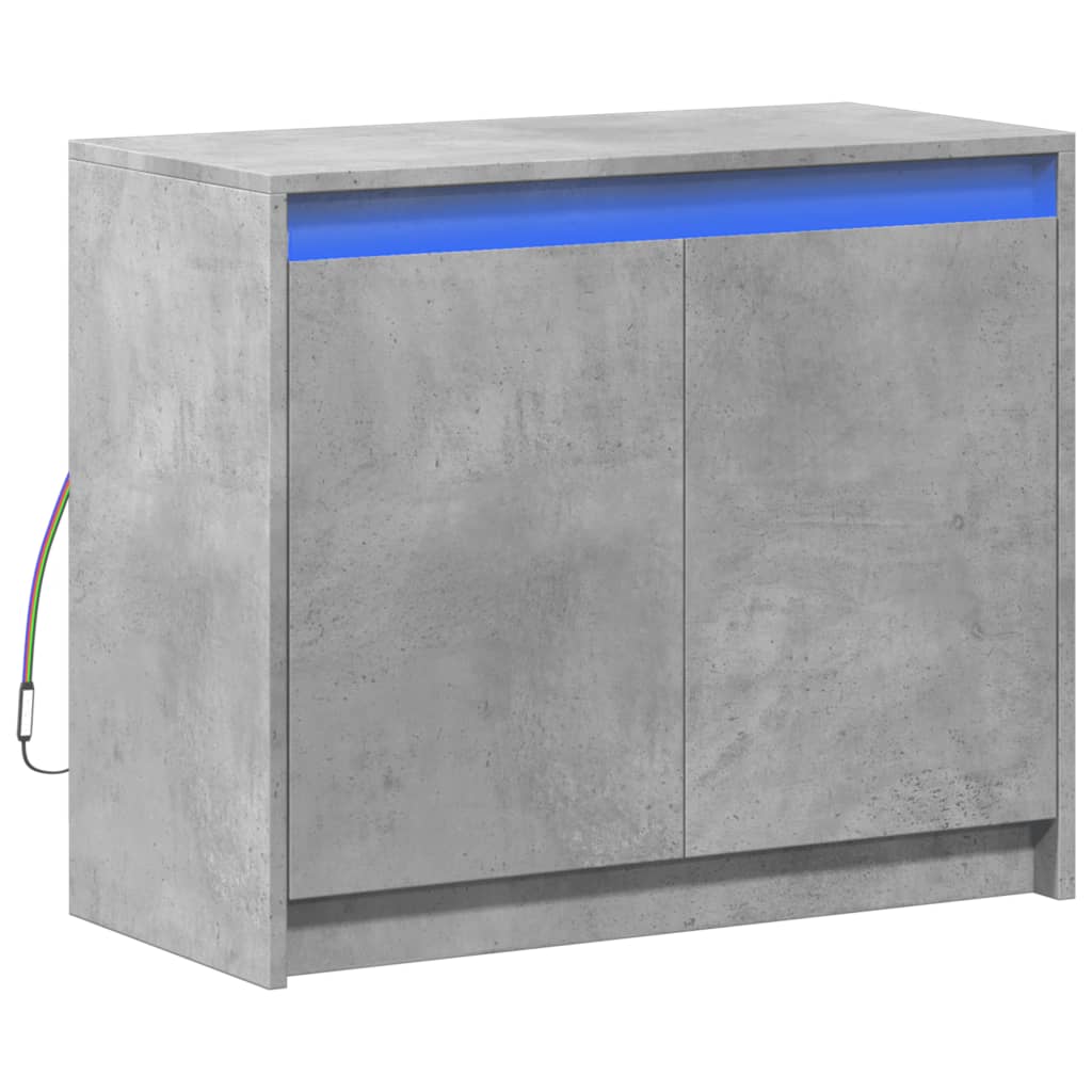 Sideboard with LED Concrete Grey 72x34x61 cm Engineered Wood