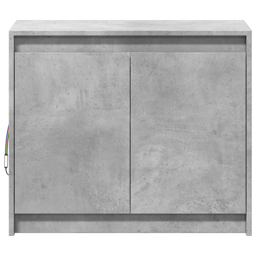 Sideboard with LED Concrete Grey 72x34x61 cm Engineered Wood
