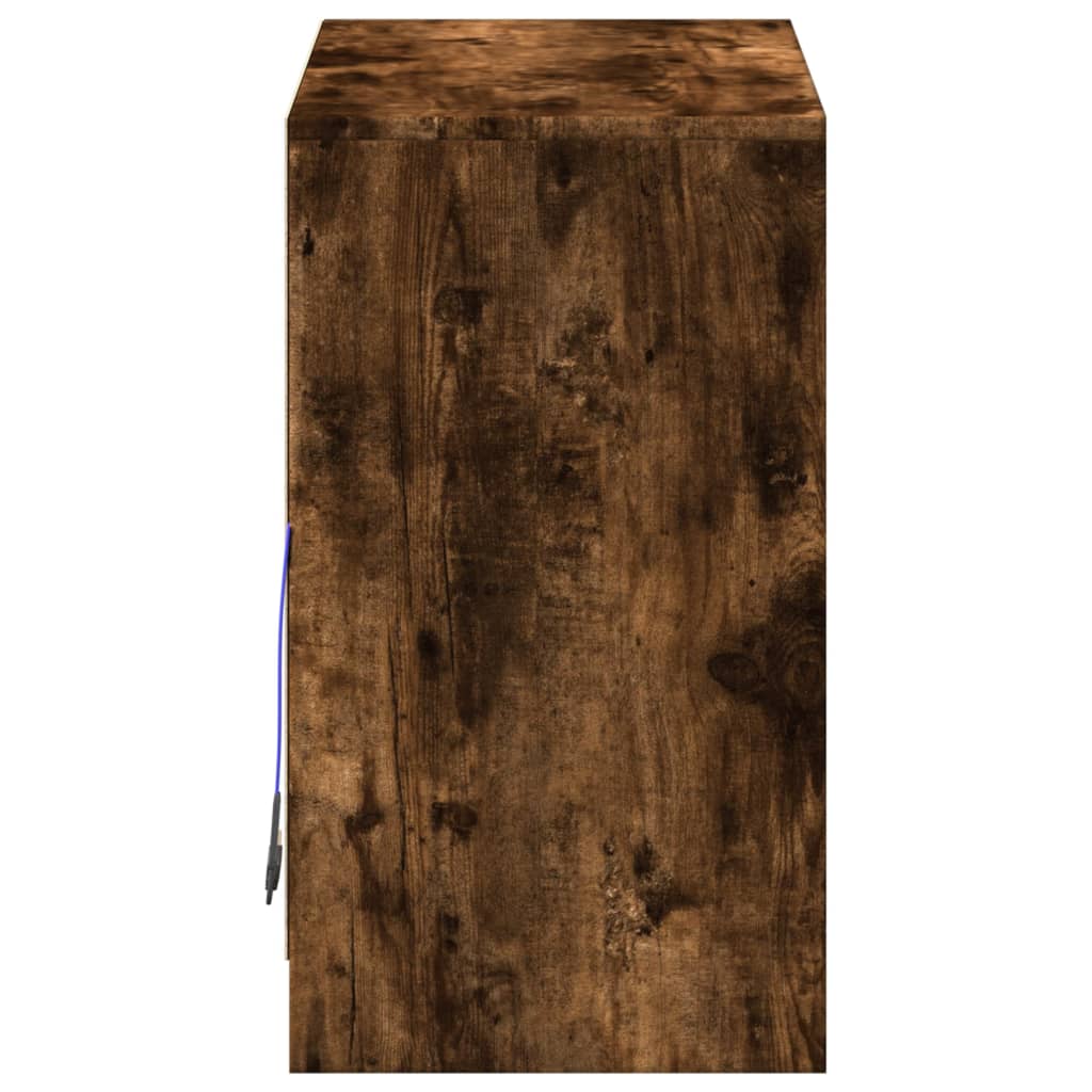Sideboard with LED Smoked Oak 72x34x61 cm Engineered Wood