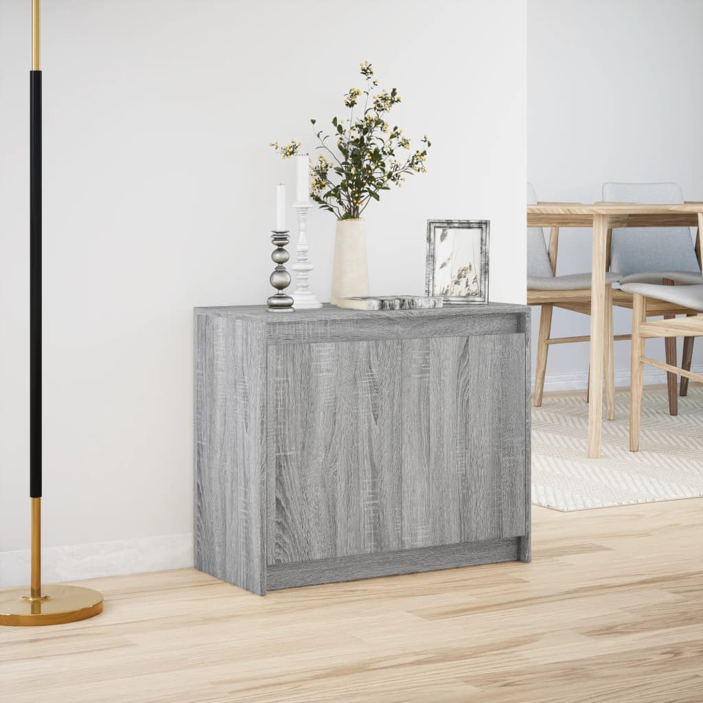 Sideboard with LED Grey Sonoma 72x34x61 cm Engineered Wood