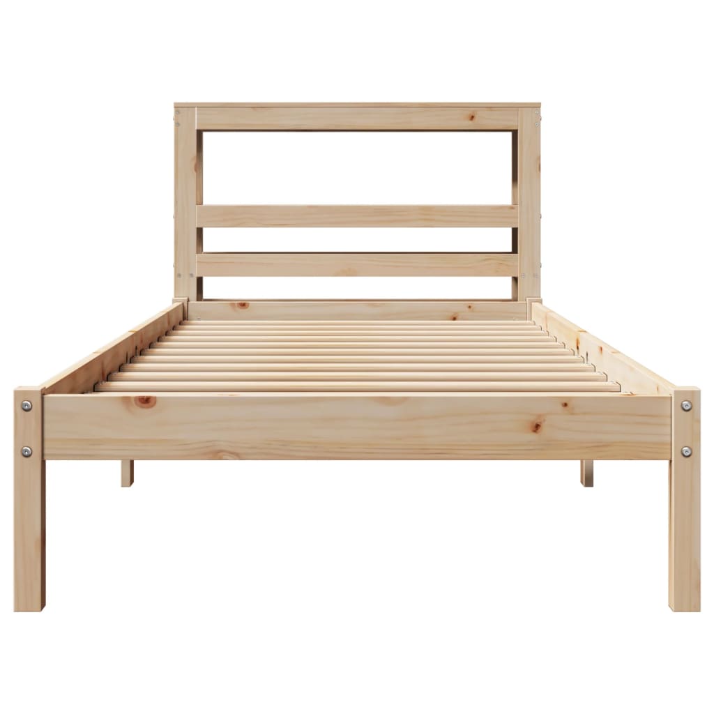 Bed Frame without Mattress 75x190 cm Small Single Solid Wood Pine