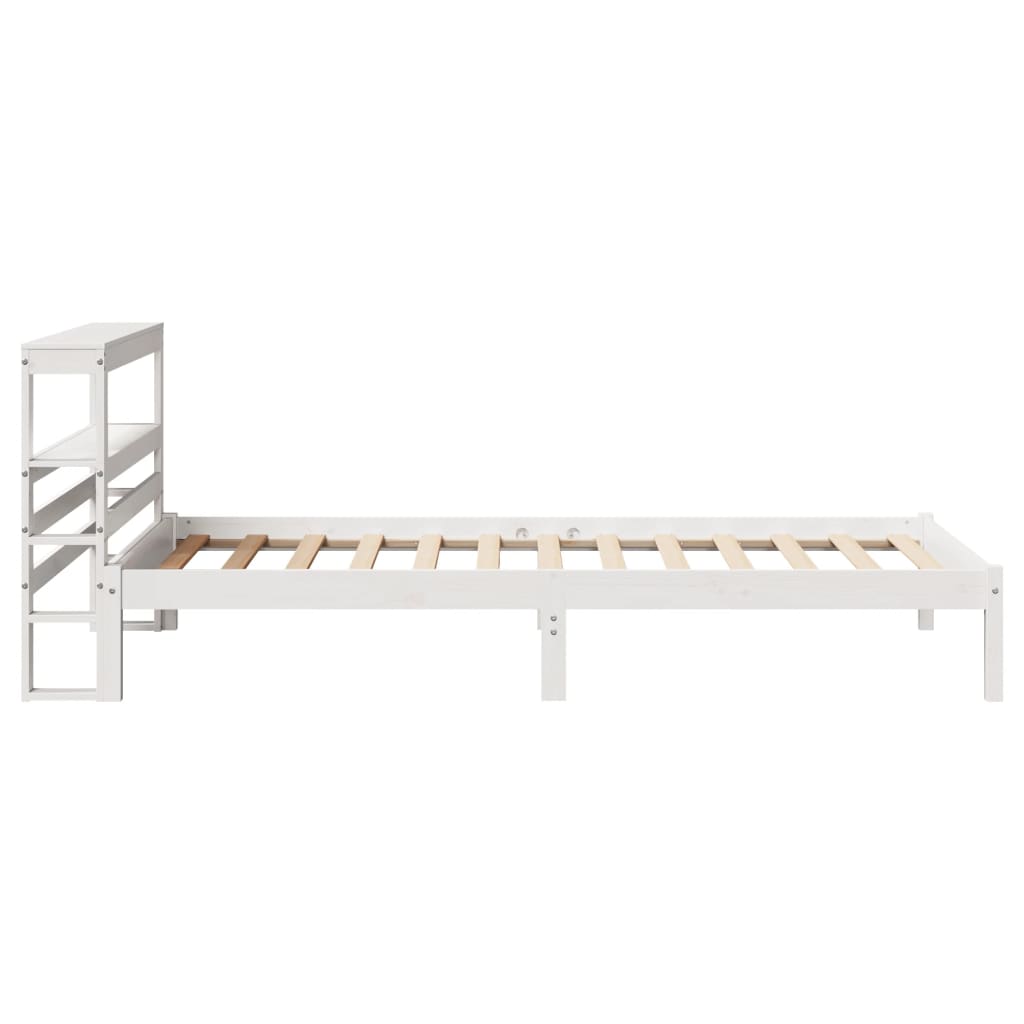 Bed Frame without Mattress White 75x190 cm Small Single Solid Wood Pine