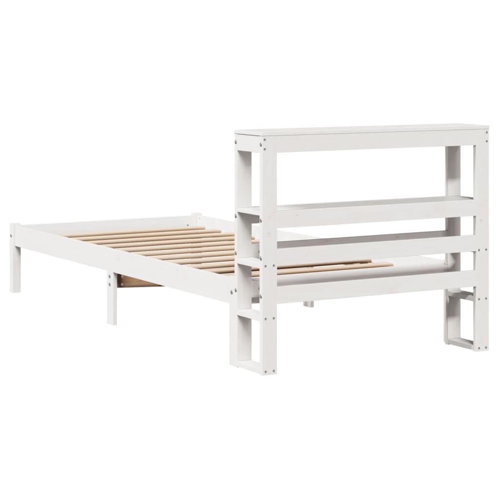 Bed Frame without Mattress White 75x190 cm Small Single Solid Wood Pine