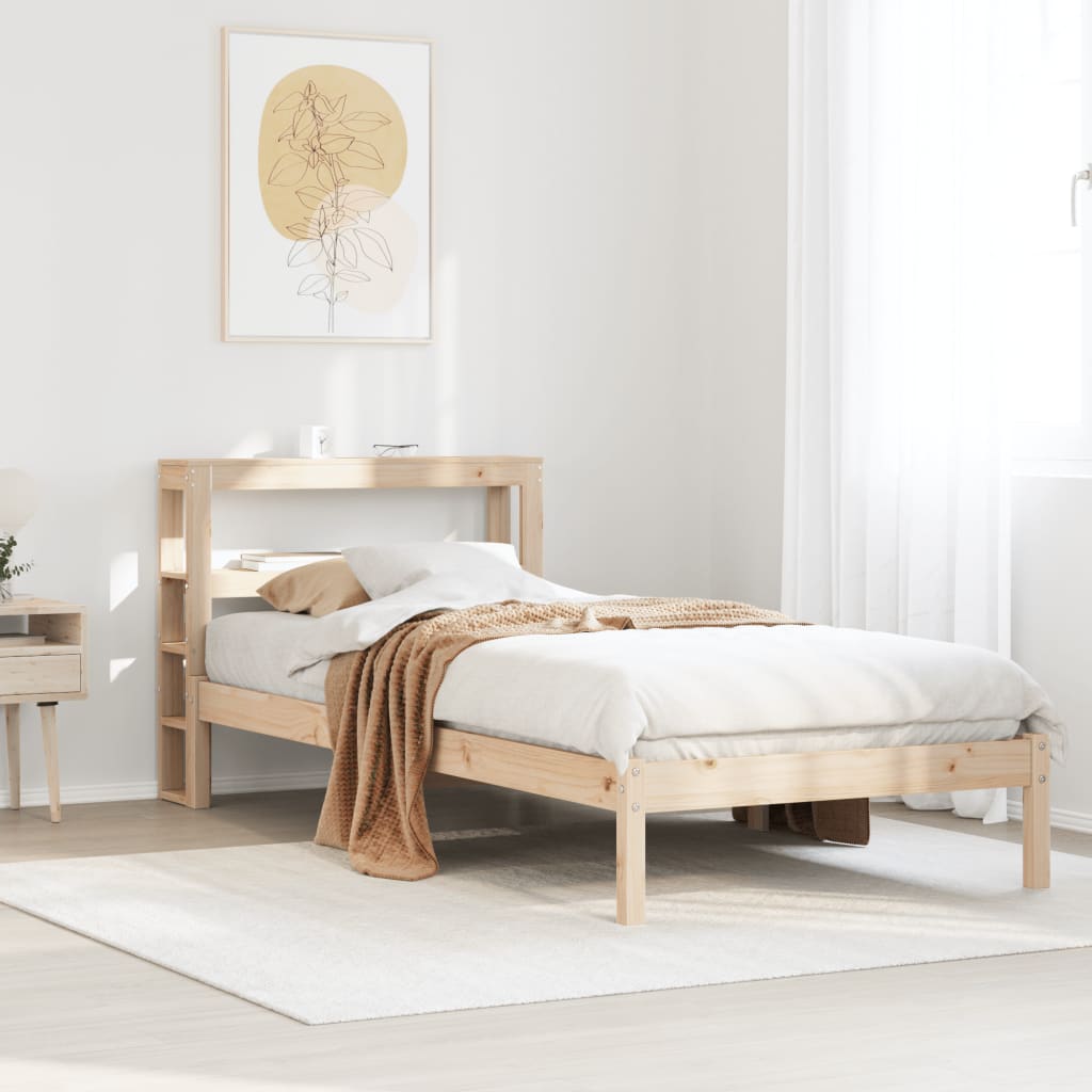 Bed Frame without Mattress 90x190 cm Single Solid Wood Pine