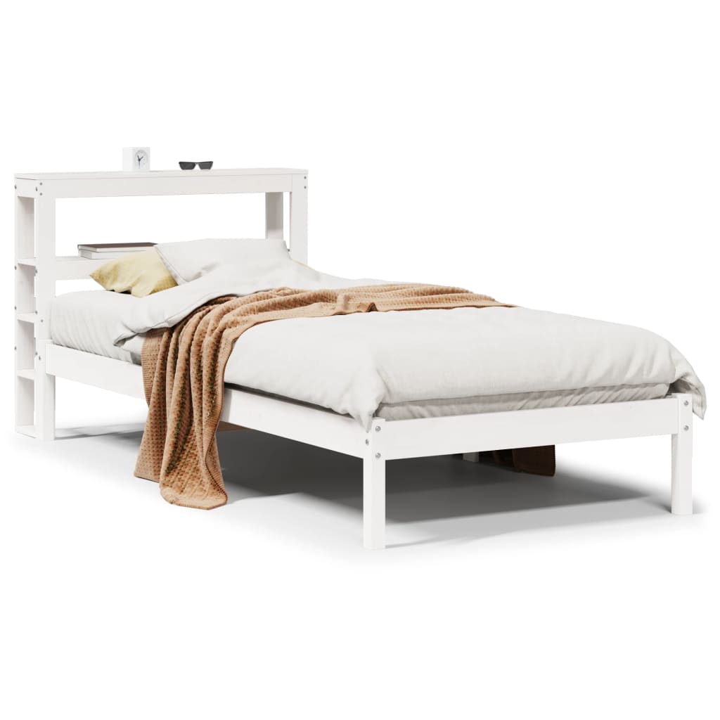 Bed Frame without Mattress White 90x190 cm Single Solid Wood Pine