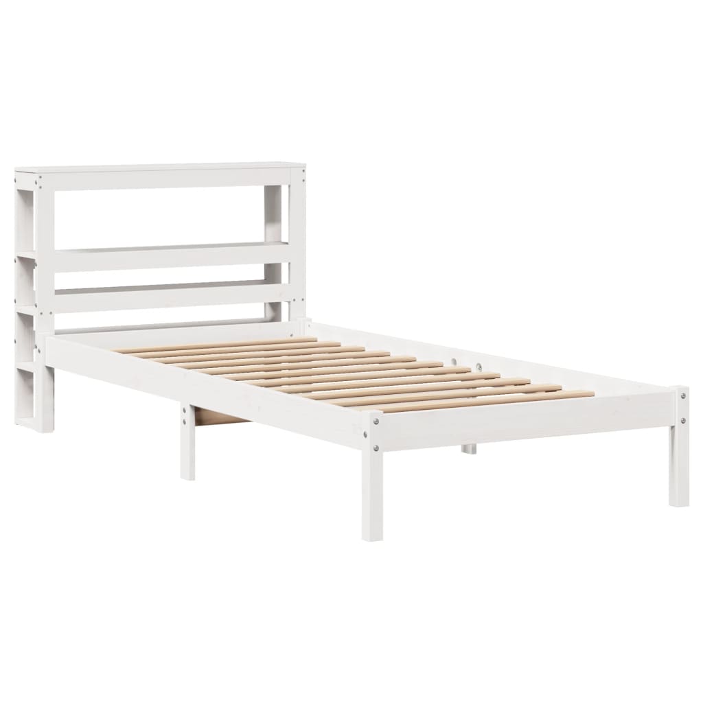 Bed Frame without Mattress White 90x190 cm Single Solid Wood Pine