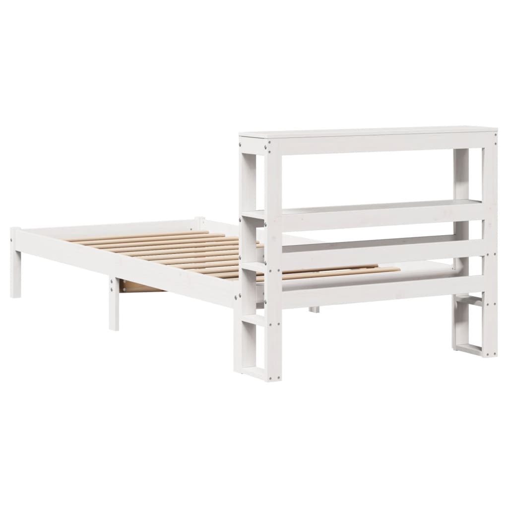 Bed Frame without Mattress White 90x190 cm Single Solid Wood Pine