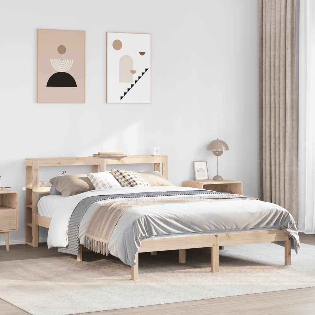 Bed Frame without Mattress 120x190 cm Small Double Solid Wood Pine