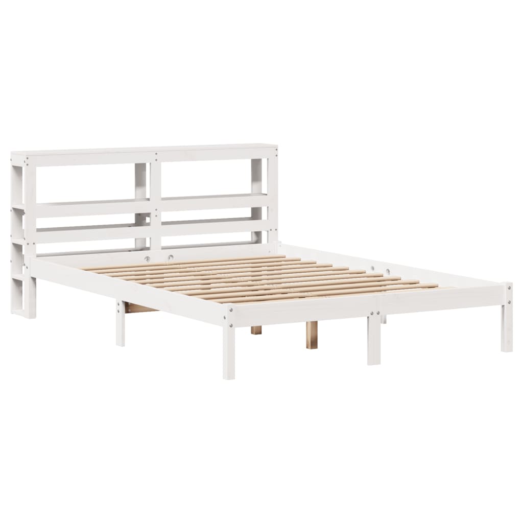 Bed Frame without Mattress White 120x190 cm Small Double Solid Wood Pine