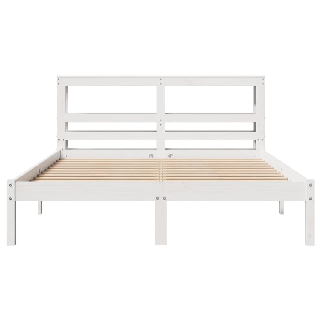 Bed Frame without Mattress White 120x190 cm Small Double Solid Wood Pine