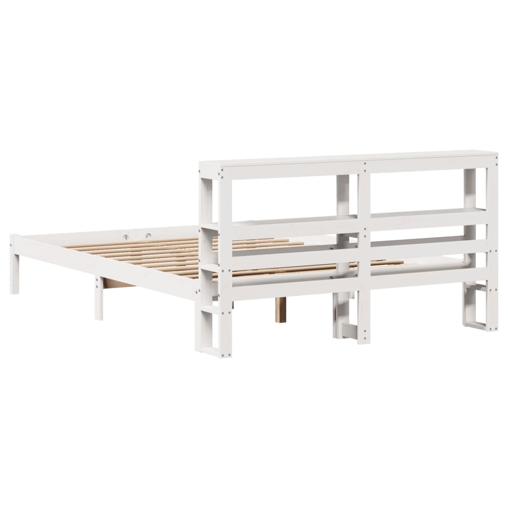 Bed Frame without Mattress White 120x190 cm Small Double Solid Wood Pine