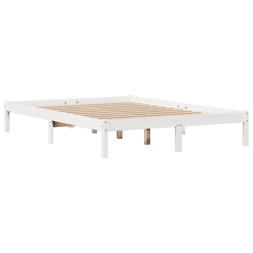 Bed Frame without Mattress White 120x190 cm Small Double Solid Wood Pine