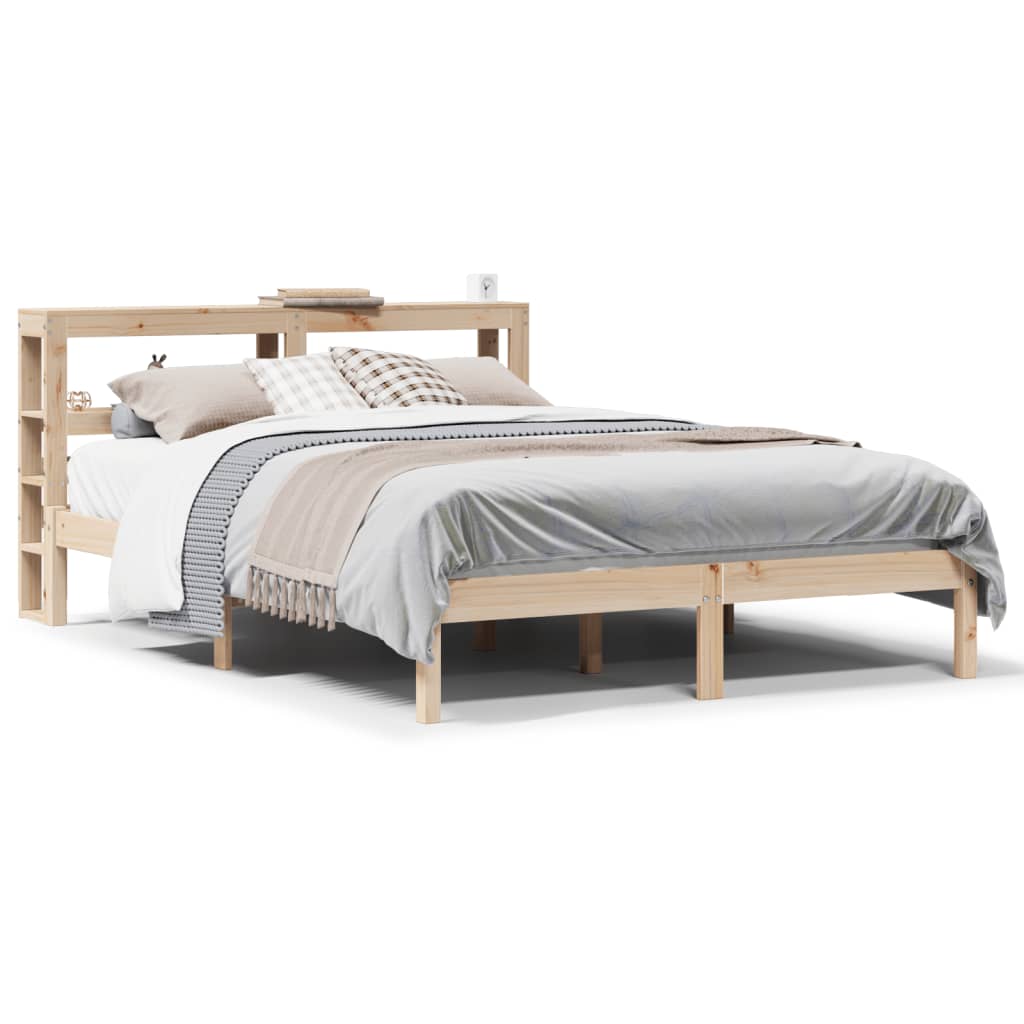 Bed Frame without Mattress 140x190 cm Solid Wood Pine