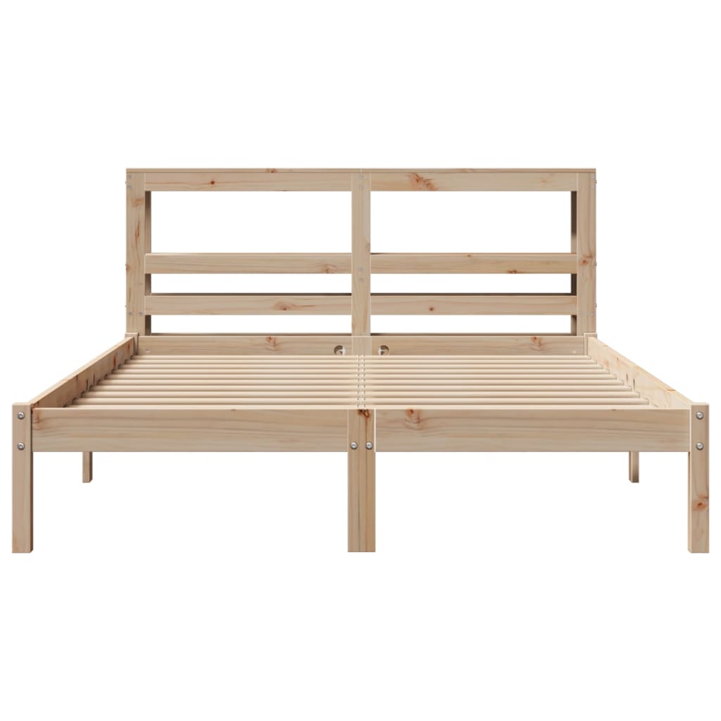 Bed Frame without Mattress 140x190 cm Solid Wood Pine
