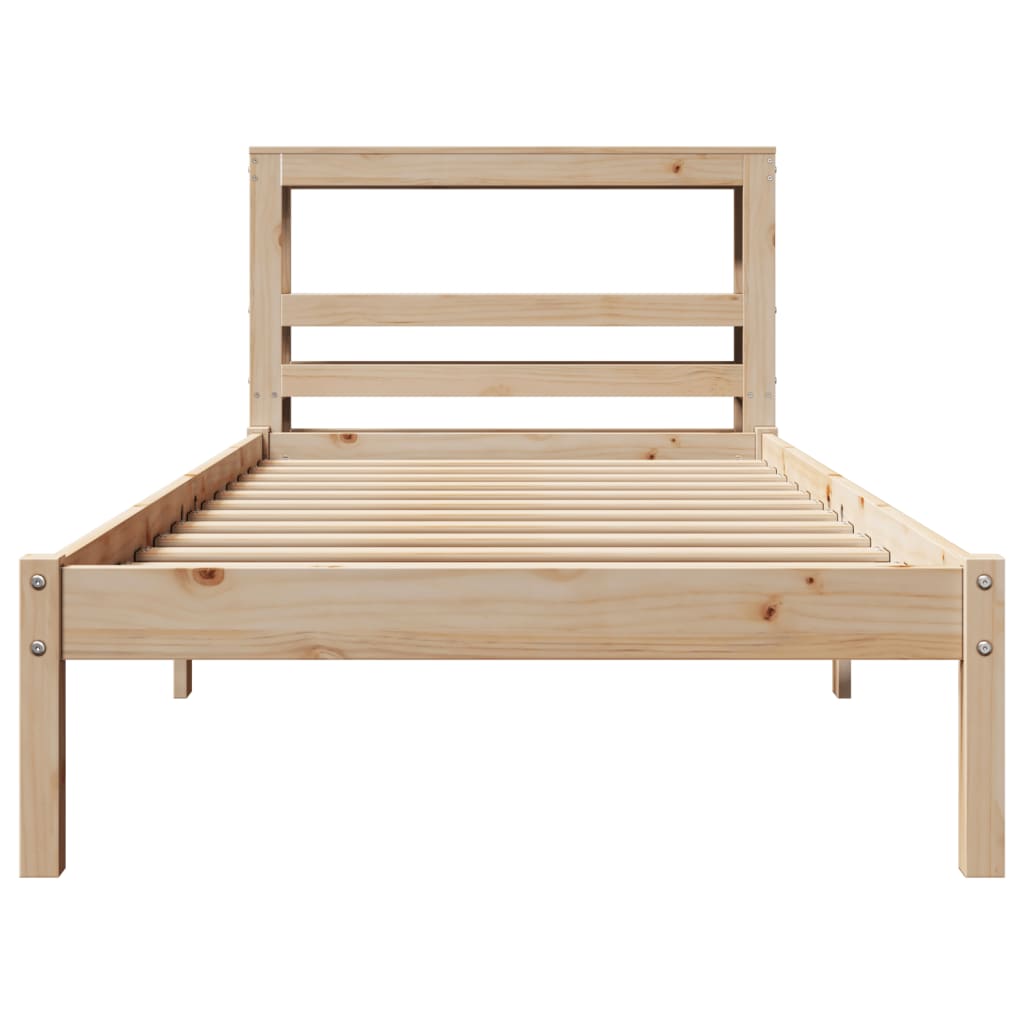 Bed Frame without Mattress 90x200 cm Solid Wood Pine