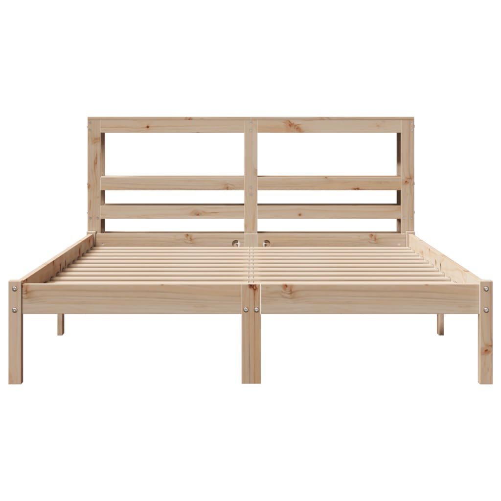 Bed Frame without Mattress 150x200 cm King Size Solid Wood Pine