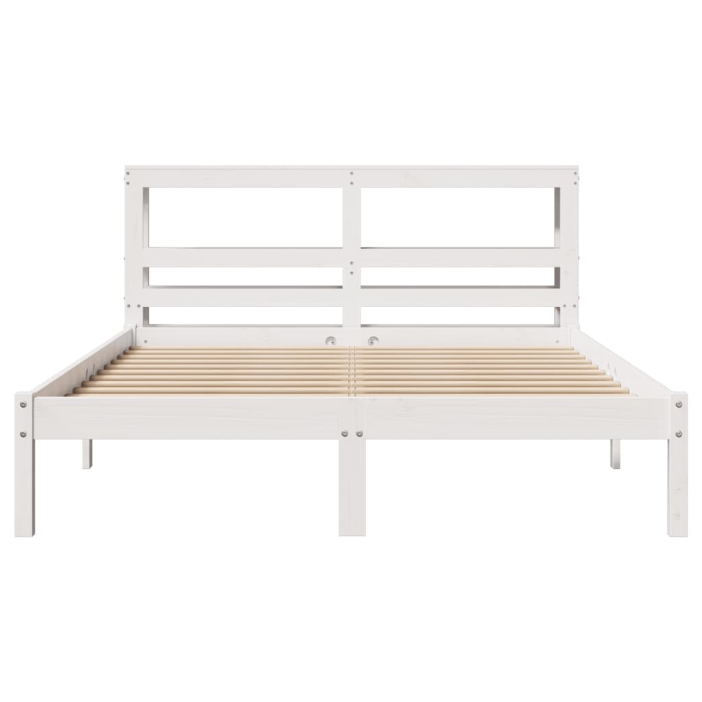 Bed Frame without Mattress White 160x200 cm Solid Wood Pine
