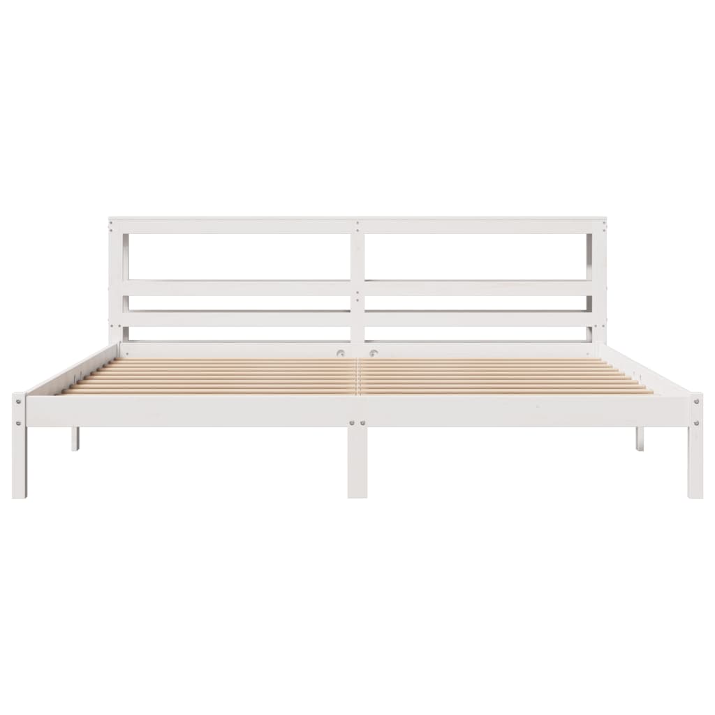 Bed Frame without Mattress White 180x200 cm Super King Solid Wood Pine