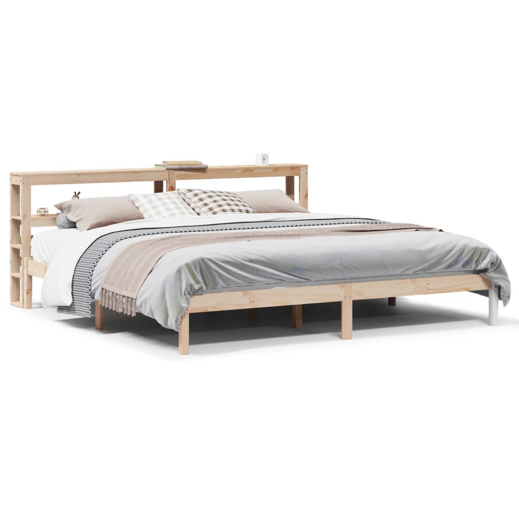 Bed Frame without Mattress 200x200 cm Solid Wood Pine