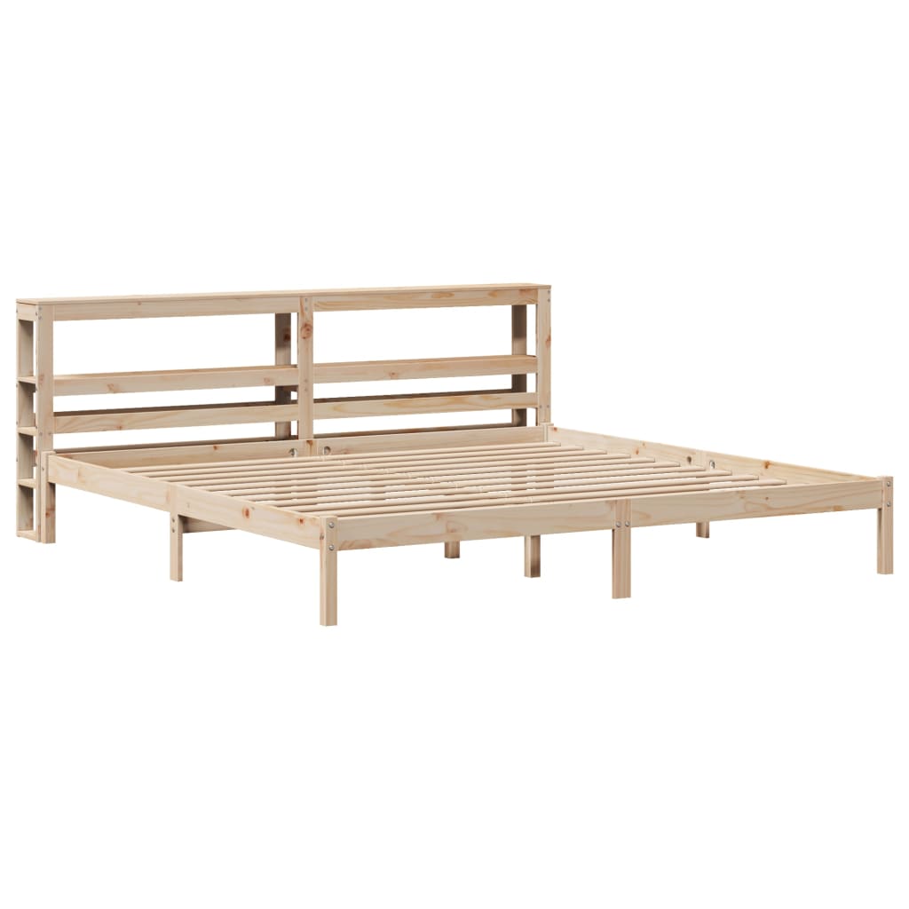 Bed Frame without Mattress 200x200 cm Solid Wood Pine