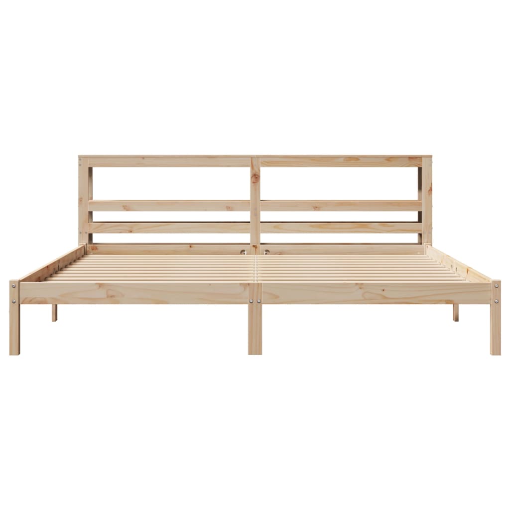 Bed Frame without Mattress 200x200 cm Solid Wood Pine