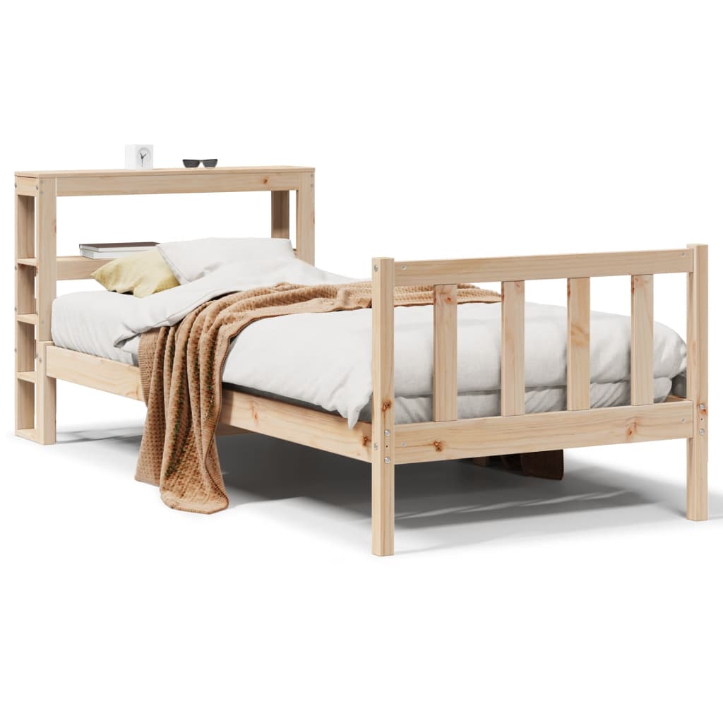 Bed Frame without Mattress 75x190 cm Small Single Solid Wood Pine