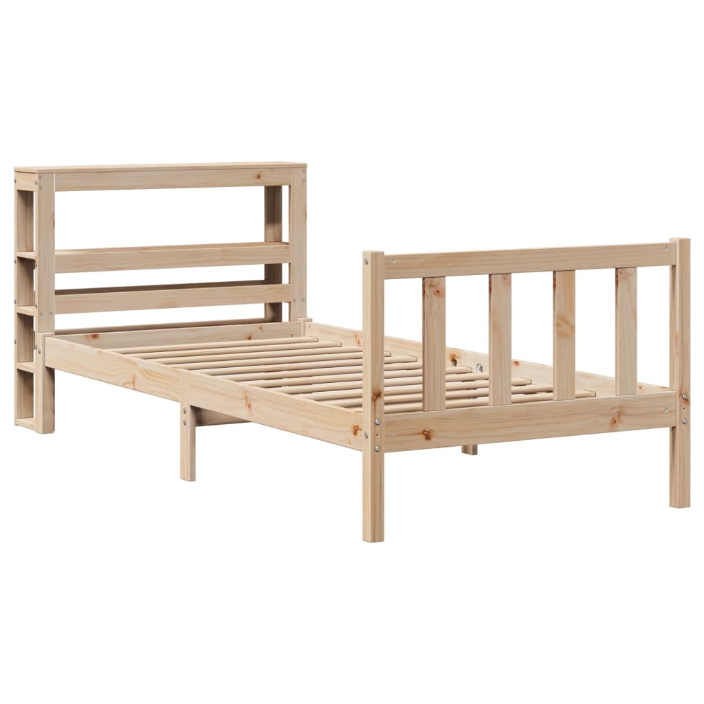 Bed Frame without Mattress 75x190 cm Small Single Solid Wood Pine