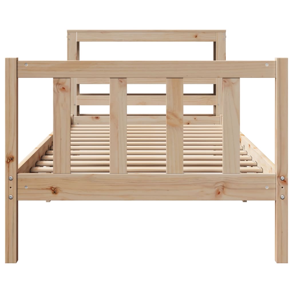 Bed Frame without Mattress 75x190 cm Small Single Solid Wood Pine