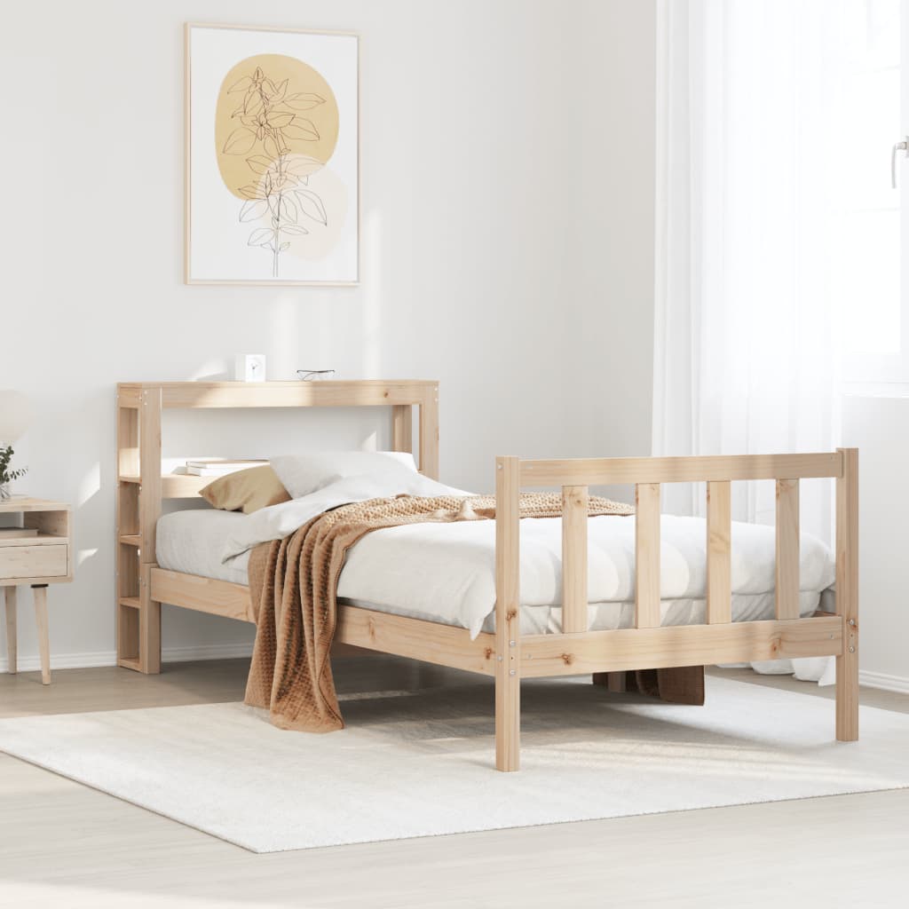 Bed Frame without Mattress 75x190 cm Small Single Solid Wood Pine