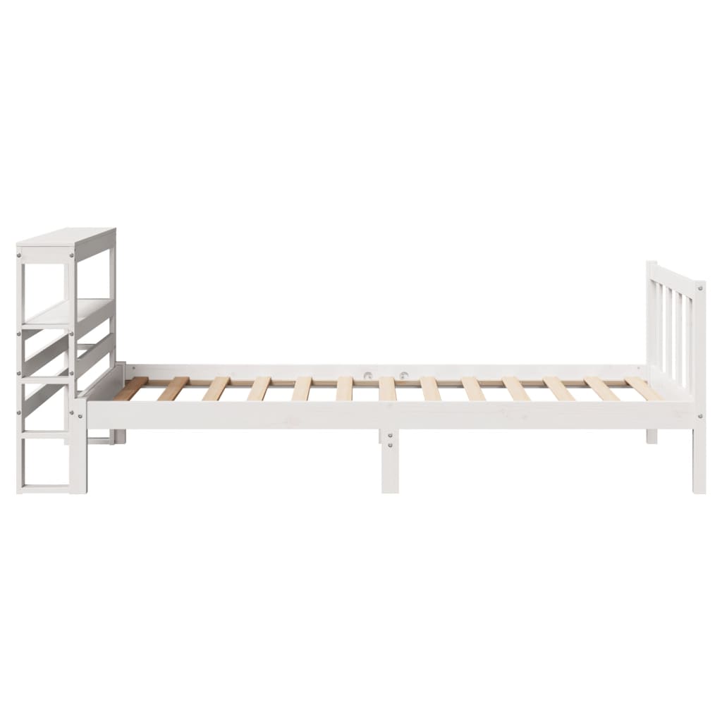 Bed Frame without Mattress White 90x190 cm Single Solid Wood Pine
