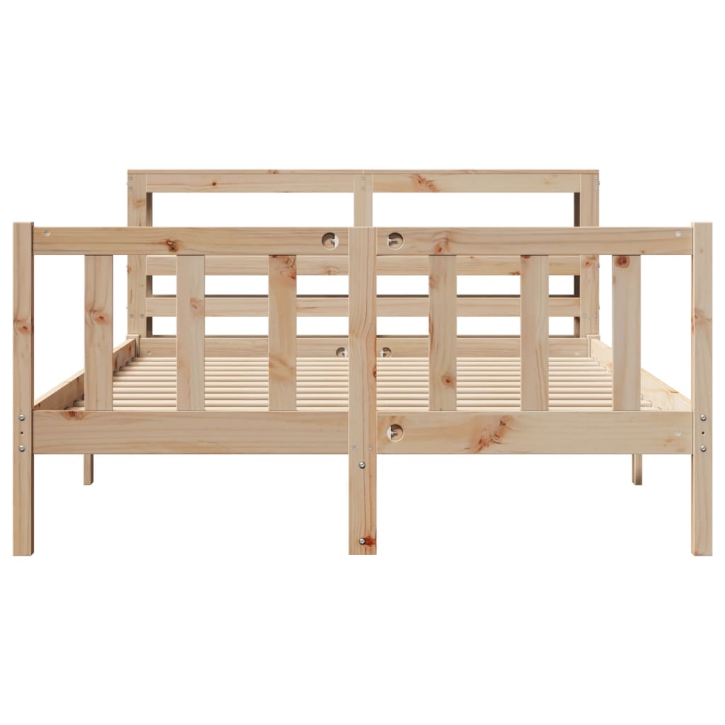 Bed Frame without Mattress 120x190 cm Small Double Solid Wood Pine