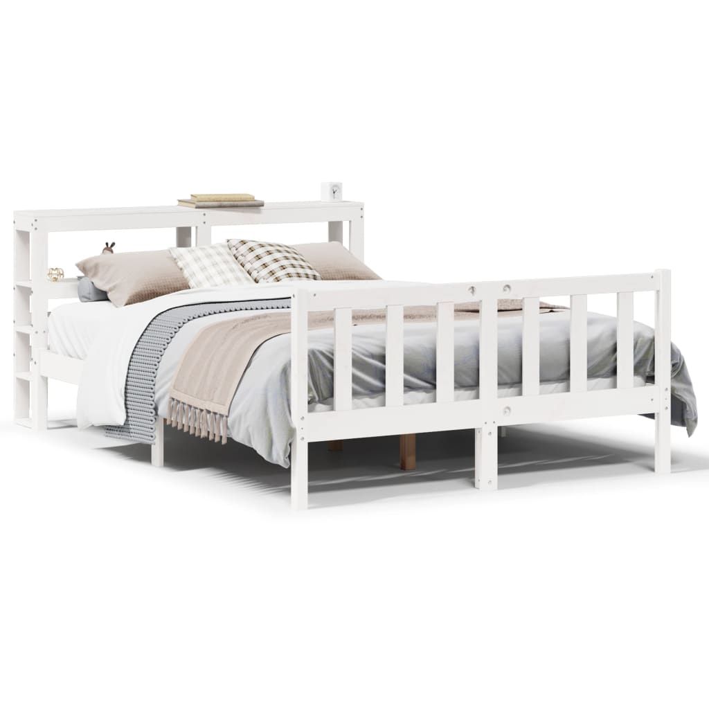 Bed Frame without Mattress White 120x190 cm Small Double Solid Wood Pine