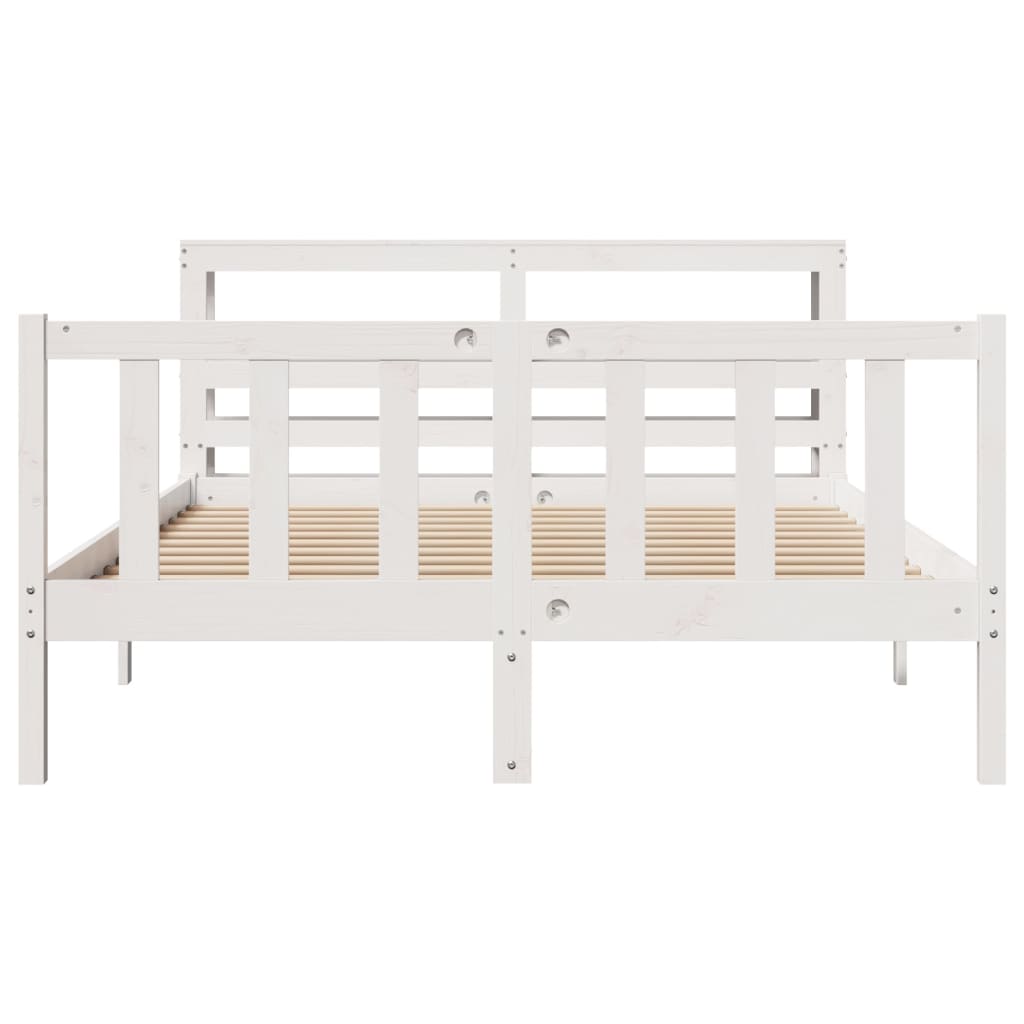 Bed Frame without Mattress White 120x190 cm Small Double Solid Wood Pine