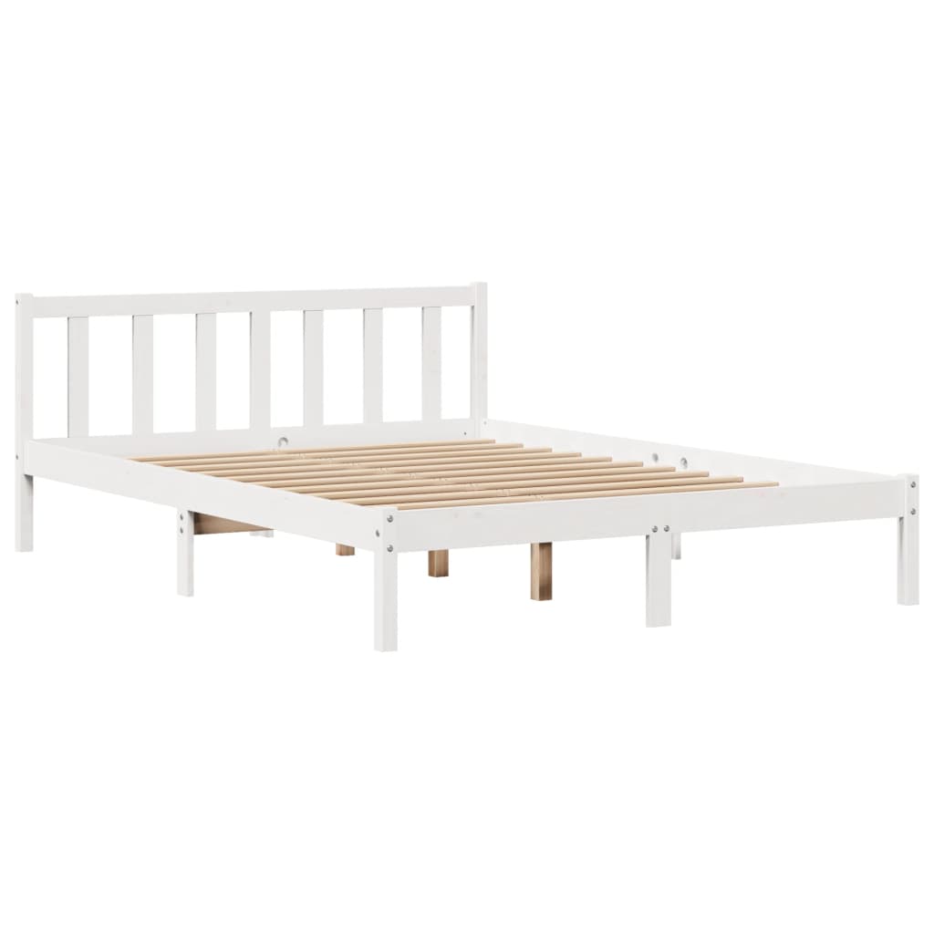 Bed Frame without Mattress White 120x190 cm Small Double Solid Wood Pine