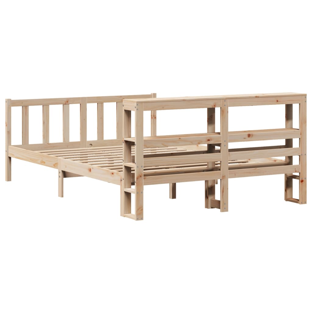 Bed Frame without Mattress 140x190 cm Solid Wood Pine